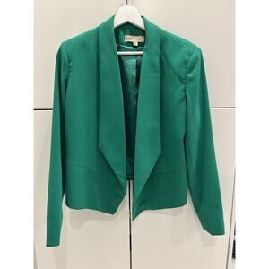 Philosophy Republic Clothing Emerald Green Open Front Blazer Jacket Women's 8
